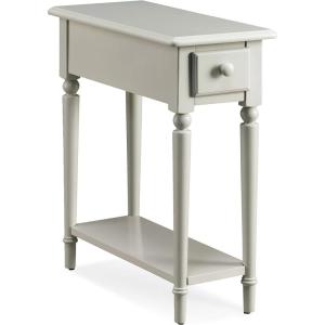 Leick Home 15-In Wide End Table, Solid Wood Construction, One Drawer, One Lower Shelf, Narrow Width, Easy-Assembly, Chocolate Oak, 15.0 In. W x 24.0 In. D x 24.0 In. H, 10071-CH(Greige)