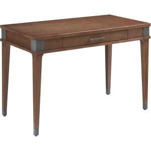 Leick Home 81430 Corner Computer/Writing Desk with Drawer and Shelf, Chocolate Oak(Aged Barrel/Gunmetal)