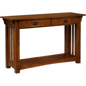 Leick Home Boa Console Table, Solid Wood, Bottom Display Shelf, Narrow Depth, Easy-Assembly, For Living Room/Hallway, Chocolate Cherry, 38.0 in. W x 14.0 in. D x 30.0 in. H, 10332(Medium Oak / Blackened)