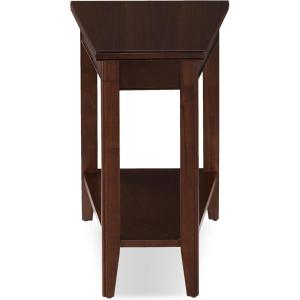 Leick Home Laurent End Table, Solid Wood, Wedge Shape, with Shelf, for Living Room and Small Spaces, Gray, 10502-GR(Chocolate Cherry)