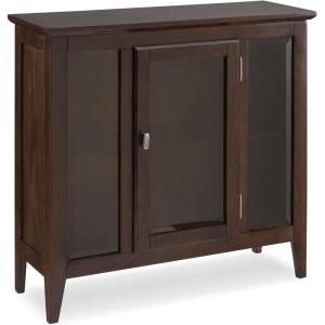 Leick Home Mission Hall Console Table, Solid Wood, 2-Door Storage with 1 Interior Shelf, Slim Profile, Easy Assembly, Russet Brown, 30 in L x 11 in D x 30 in H, Small Entryway Cabinet, 10001-RS(Chocolate Oak)