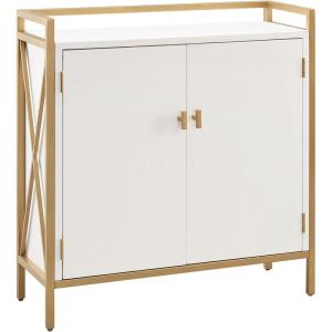 Leick Home Mission Hall Console Table, Solid Wood, 2-Door Storage with 1 Interior Shelf, Slim Profile, Easy Assembly, Russet Brown, 30 in L x 11 in D x 30 in H, Small Entryway Cabinet, 10001-RS(White)