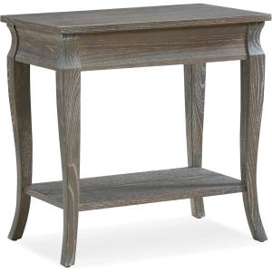 Leick Home Stratus Chairside End Table, Solid Wood, with Shelf, for Living Rooms and Small Spaces, Smoke Gray, 22005-GR(Gray / Antique Pewter)