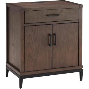 Salem Solid Wood Nightstand with Drawer and Shelf, Medium Oak Brown, Perfect for Bedrooms, Living Rooms, and Small Spaces – Leick Home, 9067-MED(Coffee Bean)
