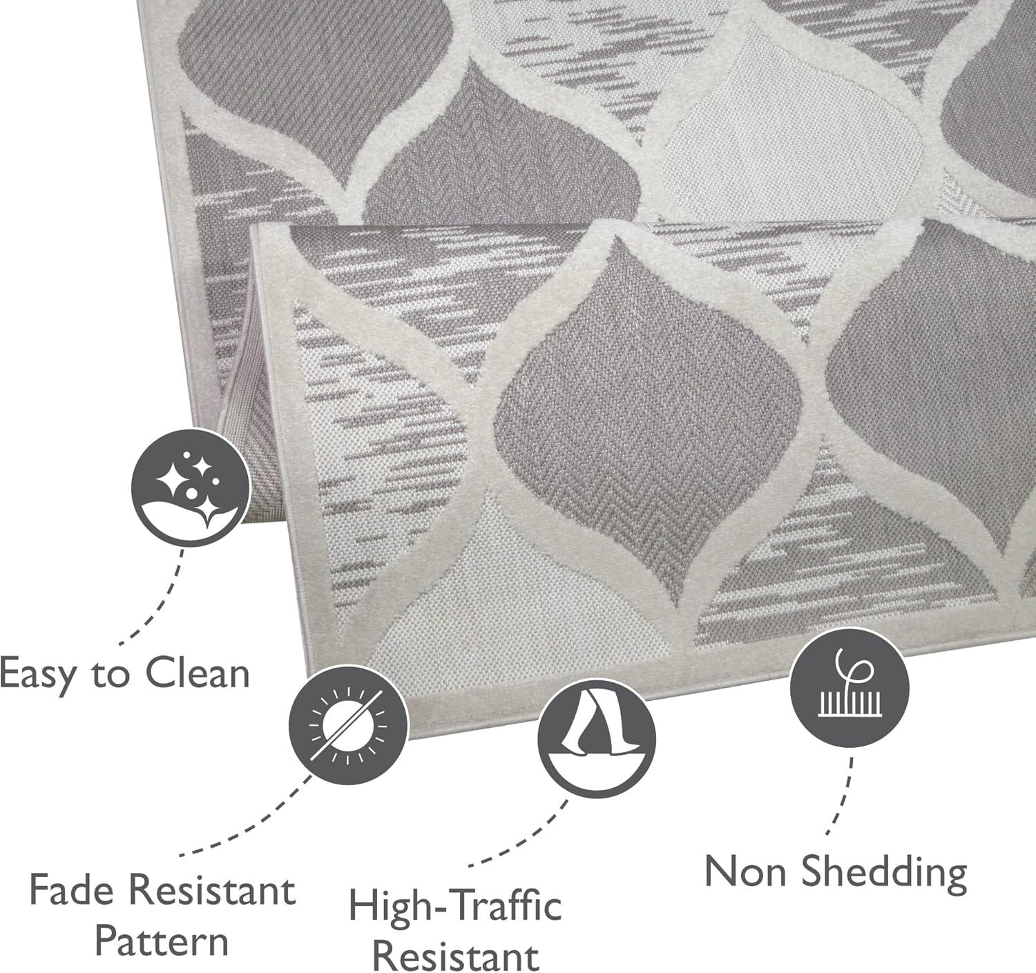 image:imageDesign House Leick Home 596601 Laurus Quatrefoil Indoor Outdoor Area Rug Rectangle 710x10Grey