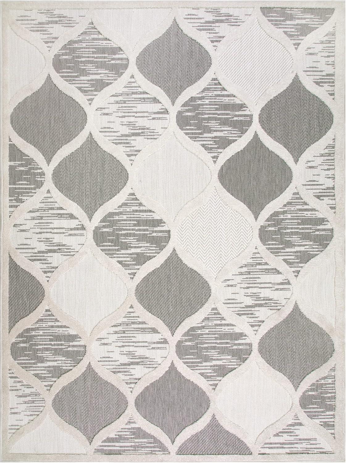 image:imageDesign House Leick Home 596601 Laurus Quatrefoil Indoor Outdoor Area Rug Rectangle 710x10Grey