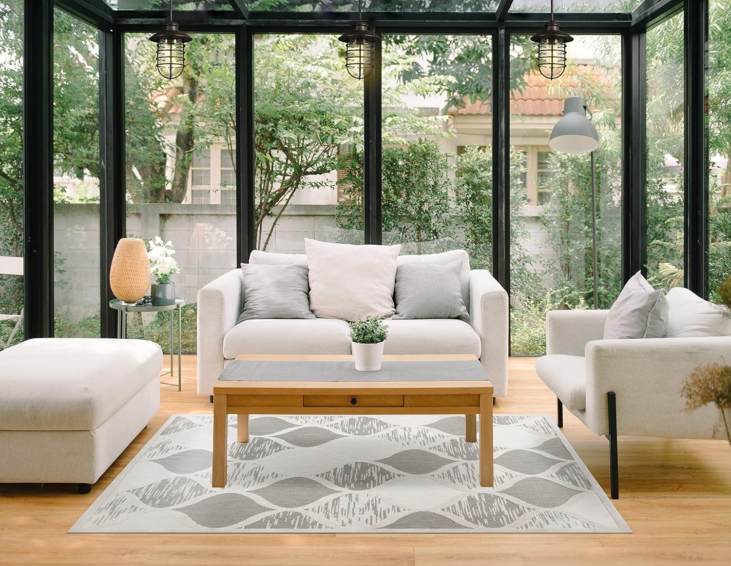 image:imageDesign House Leick Home 596601 Laurus Quatrefoil Indoor Outdoor Area Rug Rectangle 710x10Grey
