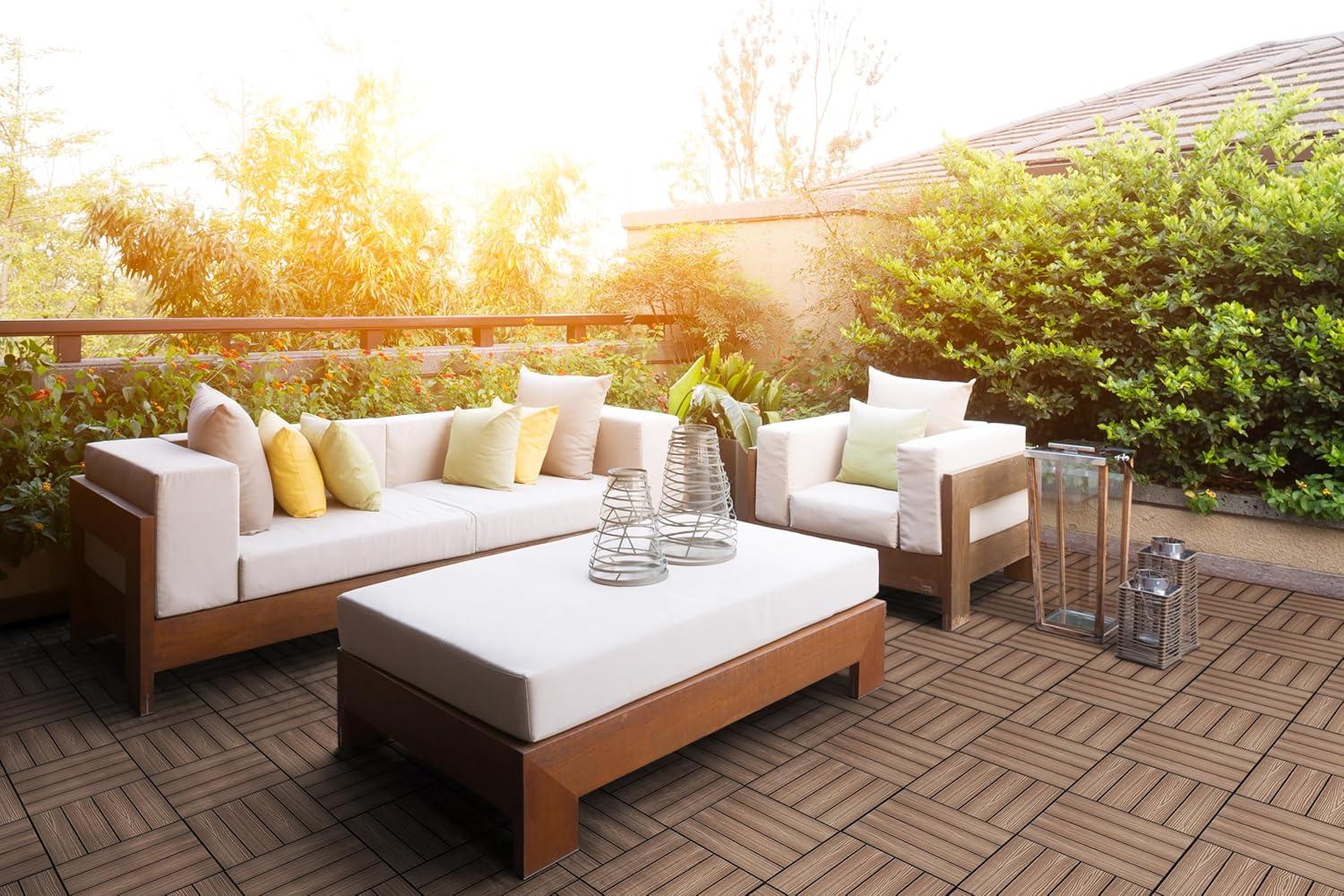 image:imageDesign House Straight Edge Trim for Square Deck Tiles Covers 6 Square Feet Ebony 4PackBrown
