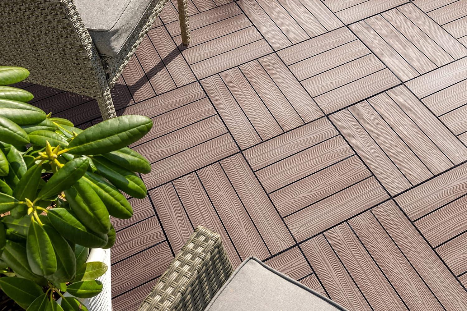 image:imageDesign House Straight Edge Trim for Square Deck Tiles Covers 6 Square Feet Ebony 4PackBrown