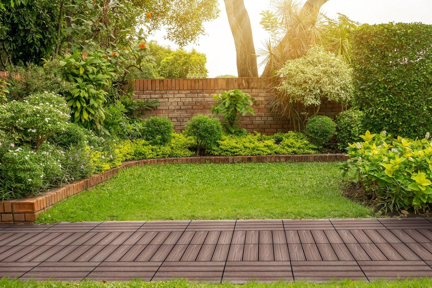 image:imageDesign House Straight Edge Trim for Square Deck Tiles Covers 6 Square Feet Ebony 4PackBrown
