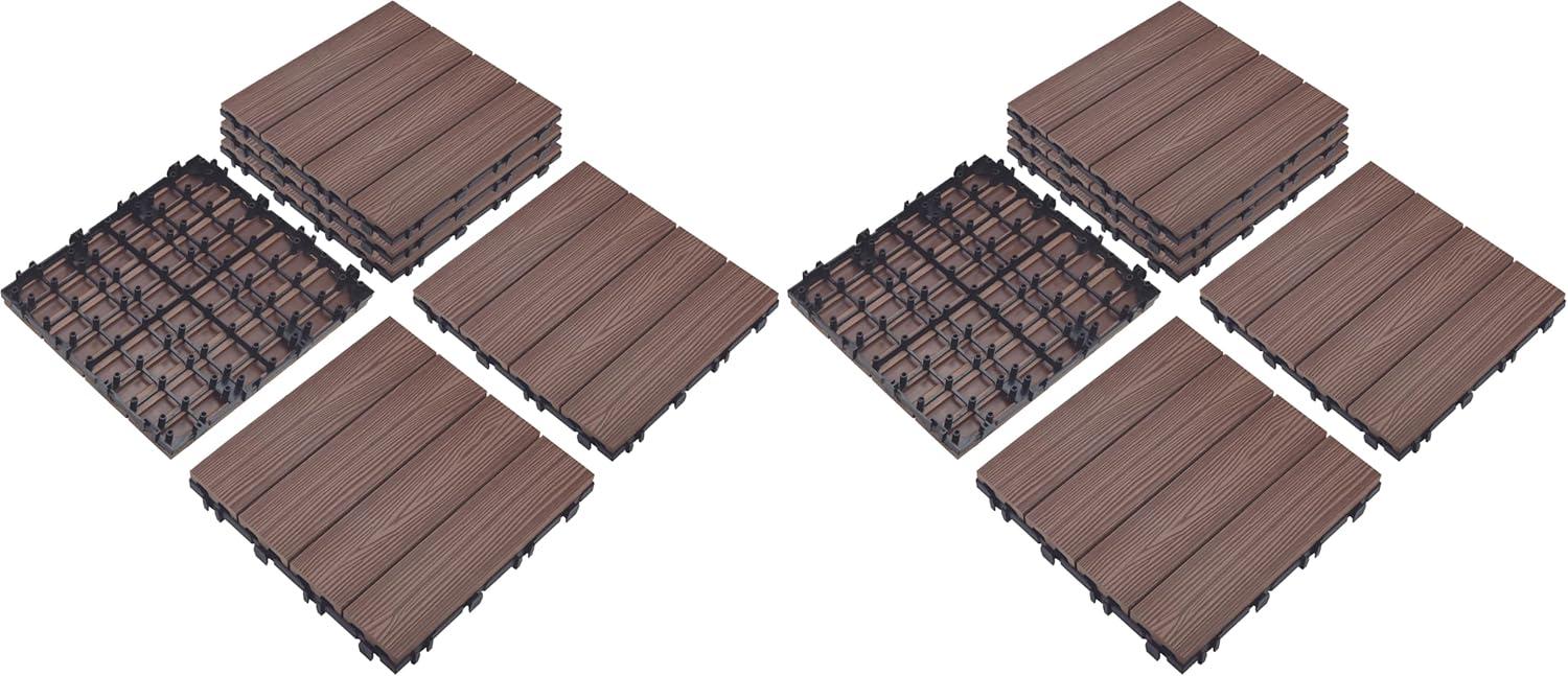 image:imageDesign House Straight Edge Trim for Square Deck Tiles Covers 6 Square Feet Ebony 4PackBrown