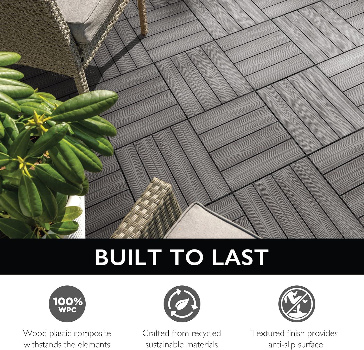 image:imageDesign House Straight Edge Trim for Square Deck Tiles Covers 6 Square Feet Ebony 4PackEbony