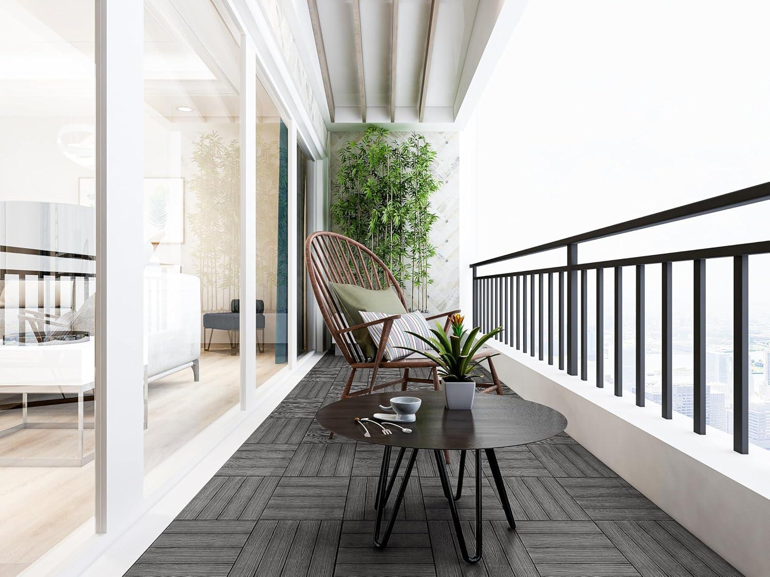 image:imageDesign House Straight Edge Trim for Square Deck Tiles Covers 6 Square Feet Ebony 4PackEbony