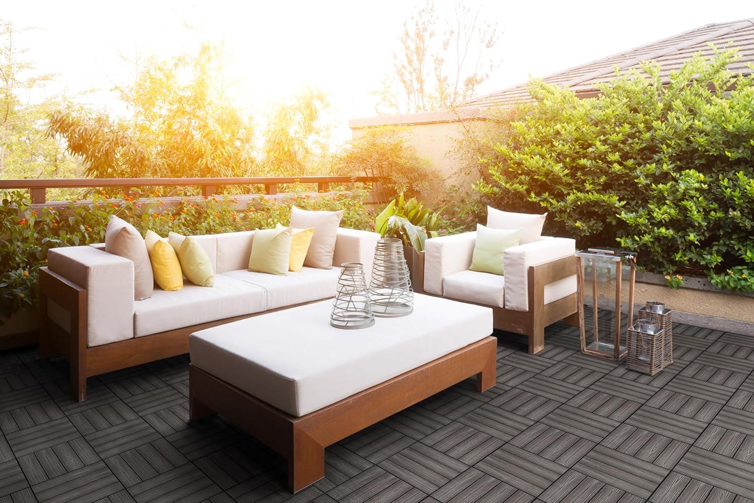 image:imageDesign House Straight Edge Trim for Square Deck Tiles Covers 6 Square Feet Ebony 4PackEbony
