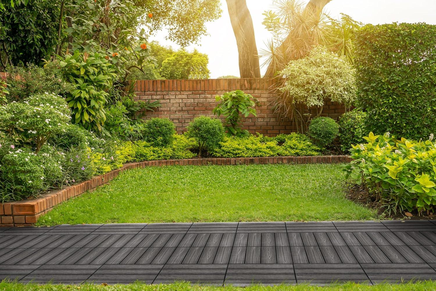 image:imageDesign House Straight Edge Trim for Square Deck Tiles Covers 6 Square Feet Ebony 4PackModern Ebony