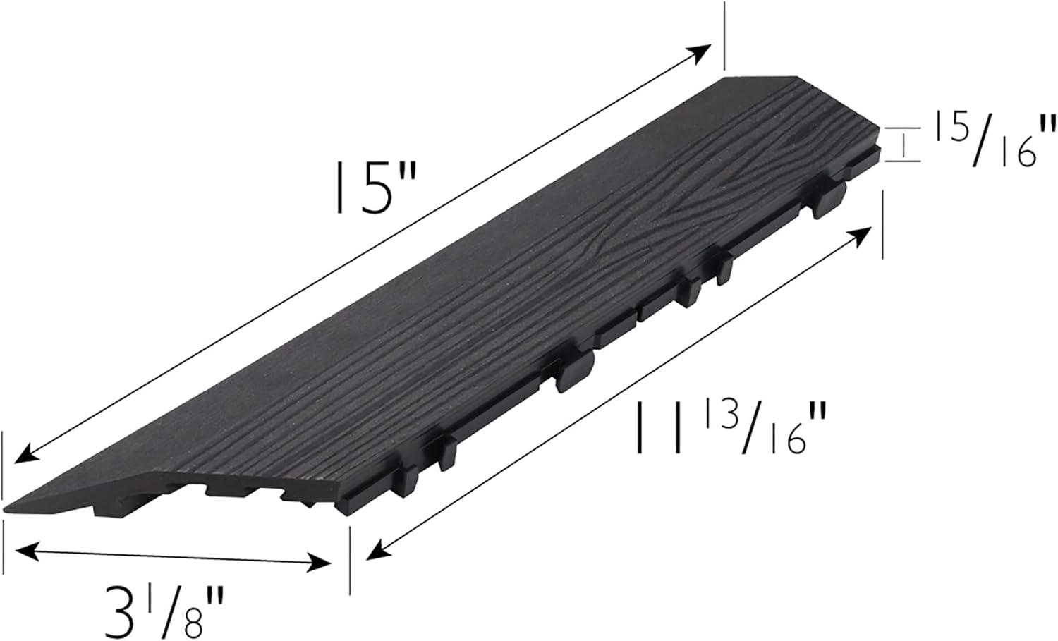 image:imageDesign House Straight Edge Trim for Square Deck Tiles Covers 6 Square Feet Ebony 4PackModern Ebony