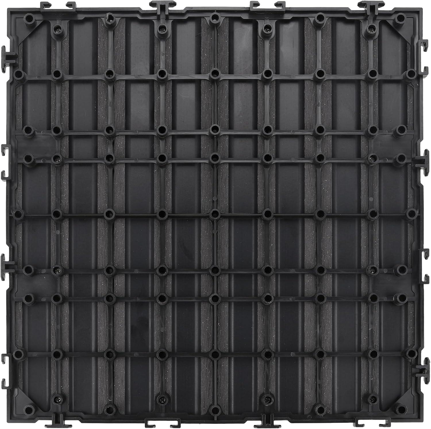 image:imageDesign House Straight Edge Trim for Square Deck Tiles Covers 6 Square Feet Ebony 4PackModern Ebony