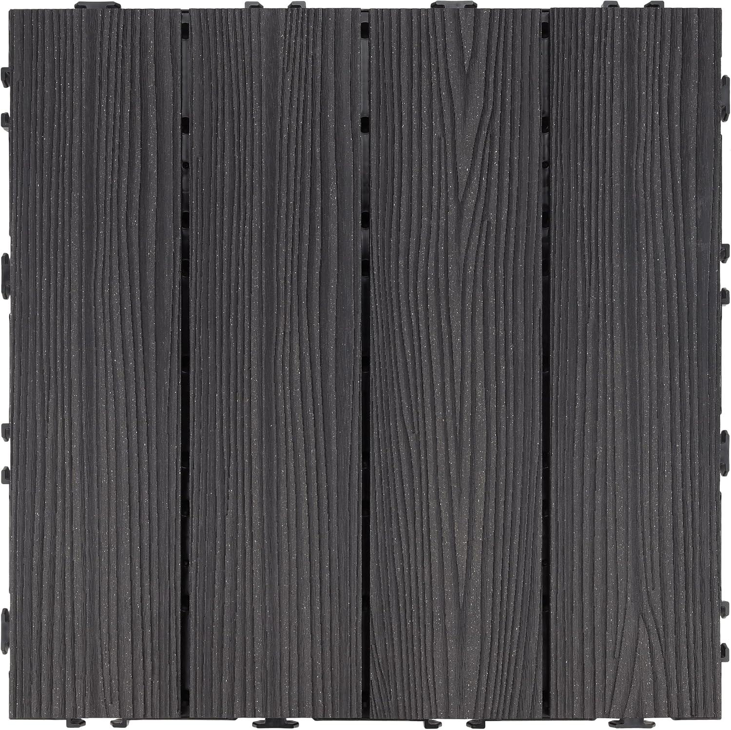 image:imageDesign House Straight Edge Trim for Square Deck Tiles Covers 6 Square Feet Ebony 4PackModern Ebony