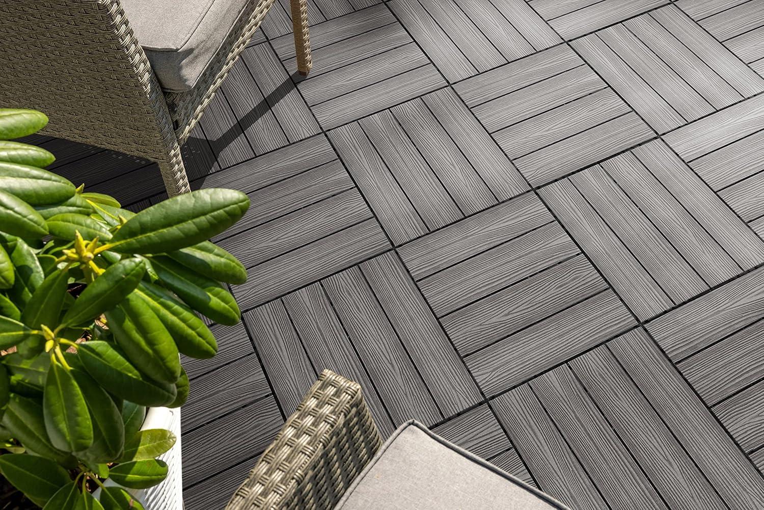 image:imageDesign House Straight Edge Trim for Square Deck Tiles Covers 6 Square Feet Ebony 4PackModern Ebony