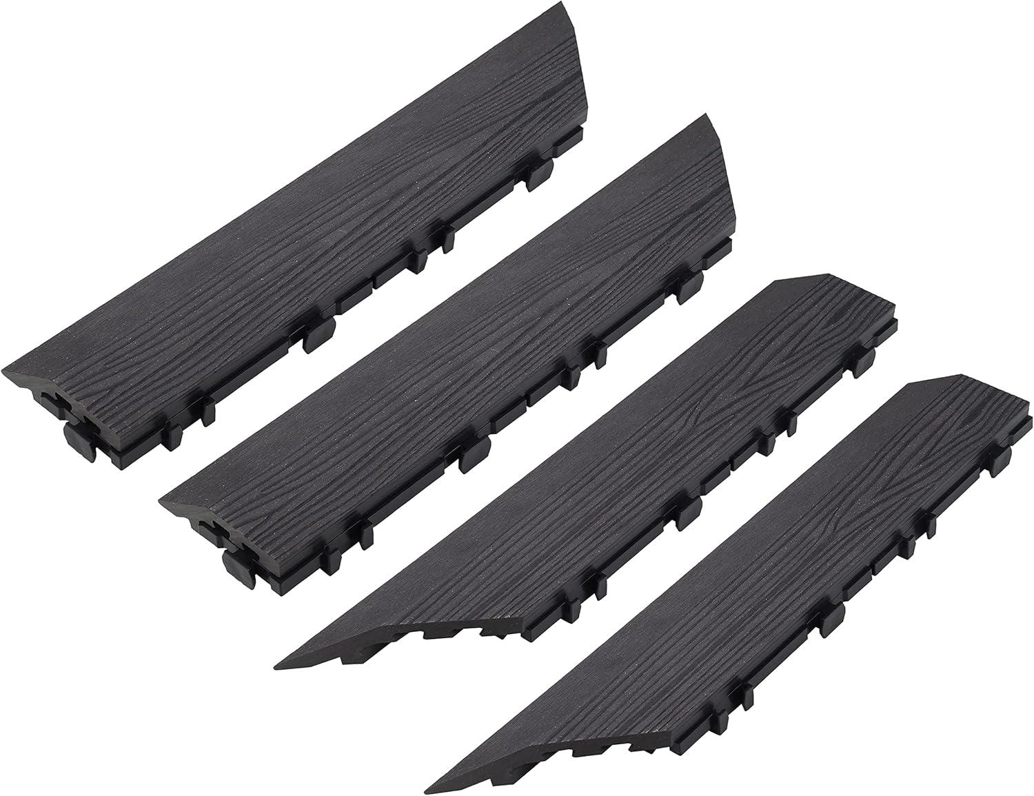 image:imageDesign House Straight Edge Trim for Square Deck Tiles Covers 6 Square Feet Ebony 4PackModern Ebony
