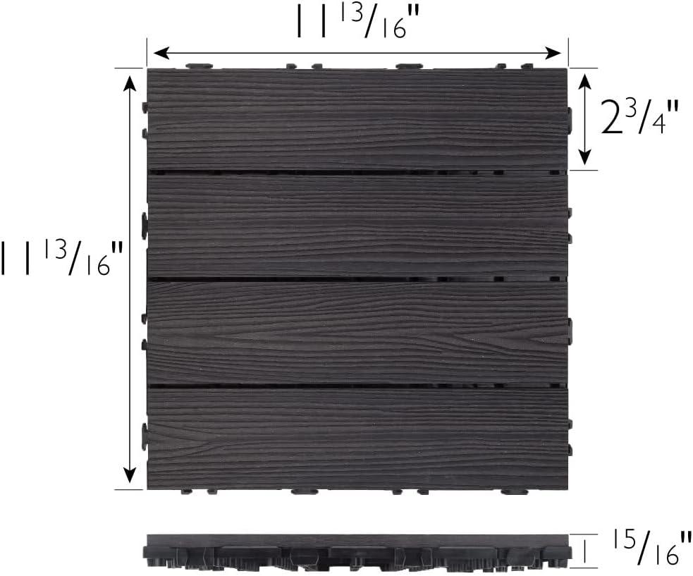 image:imageDesign House Straight Edge Trim for Square Deck Tiles Covers 6 Square Feet Ebony 4PackModern Ebony