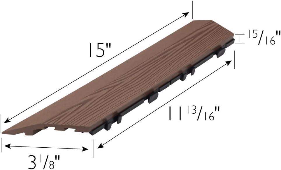 image:imageDesign House Straight Edge Trim for Square Deck Tiles Covers 6 Square Feet Ebony 4PackRusset Canyon