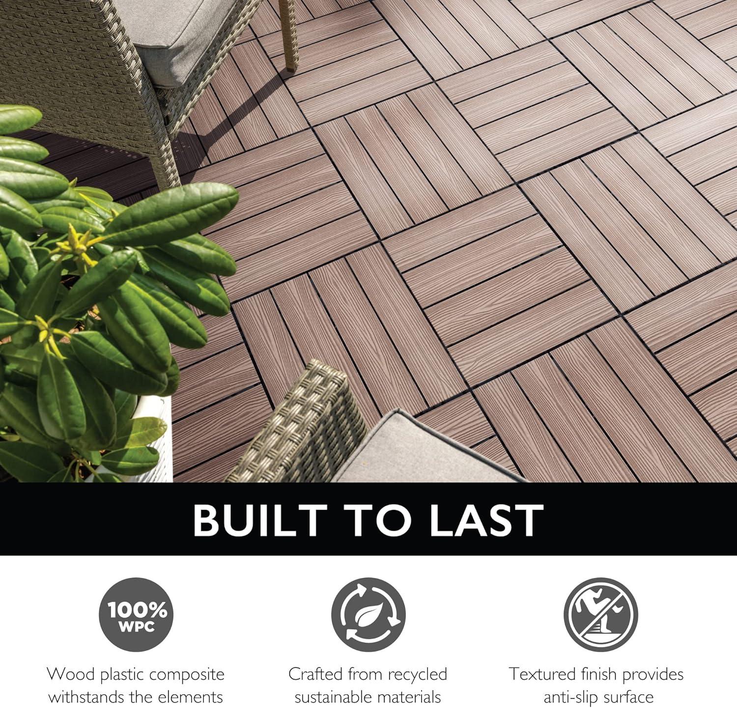 image:imageDesign House Straight Edge Trim for Square Deck Tiles Covers 6 Square Feet Ebony 4PackRusset Canyon