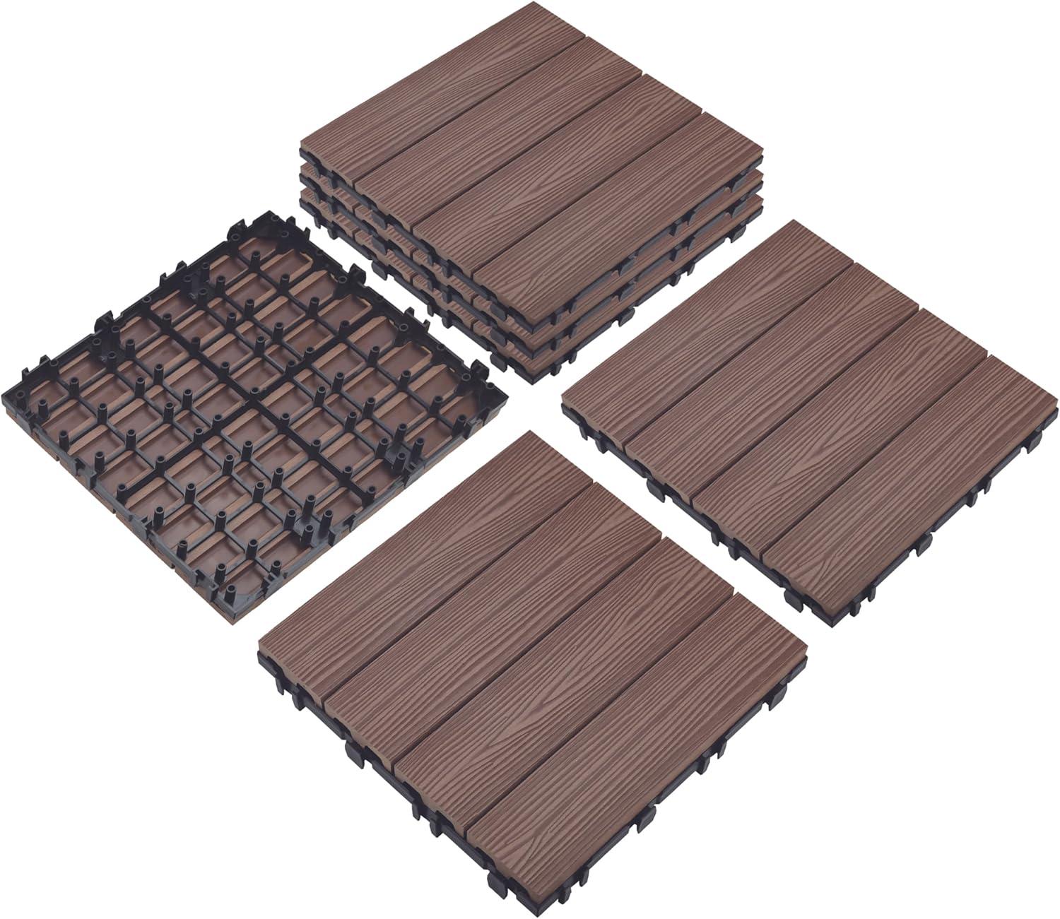 image:imageDesign House Straight Edge Trim for Square Deck Tiles Covers 6 Square Feet Ebony 4PackRusset Canyon