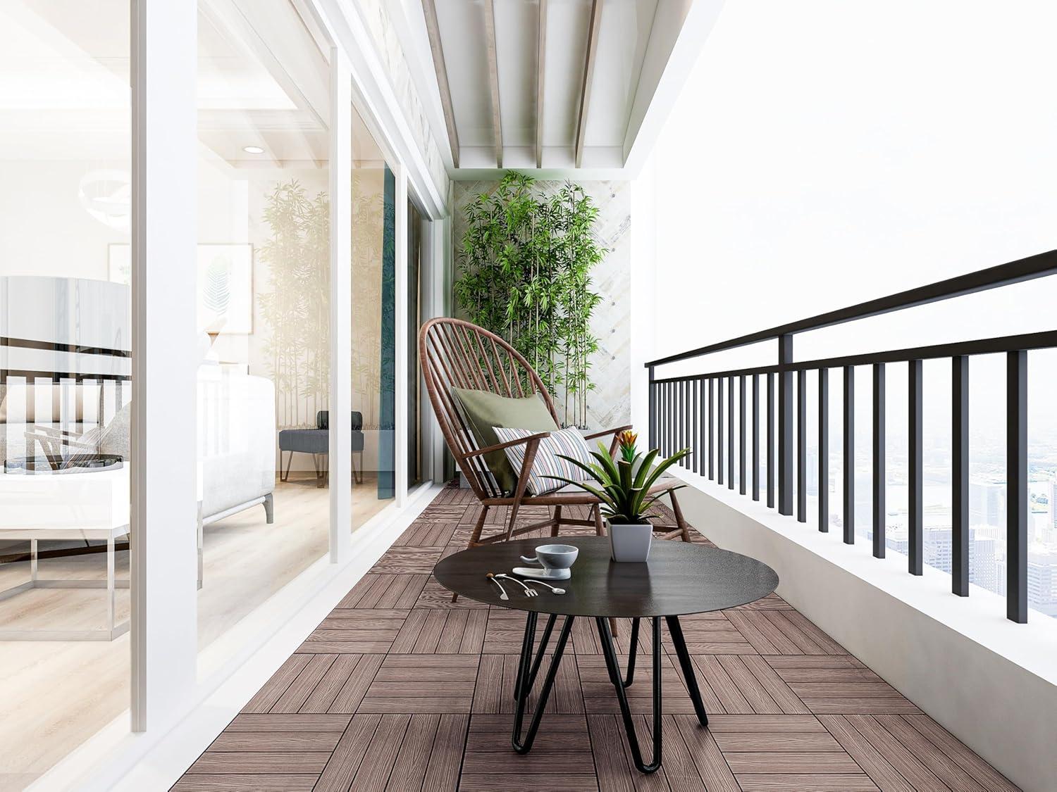 image:imageDesign House Straight Edge Trim for Square Deck Tiles Covers 6 Square Feet Ebony 4PackRusset Canyon