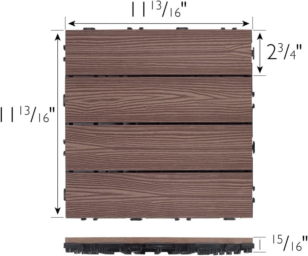 image:imageDesign House Straight Edge Trim for Square Deck Tiles Covers 6 Square Feet Ebony 4PackRusset Canyon