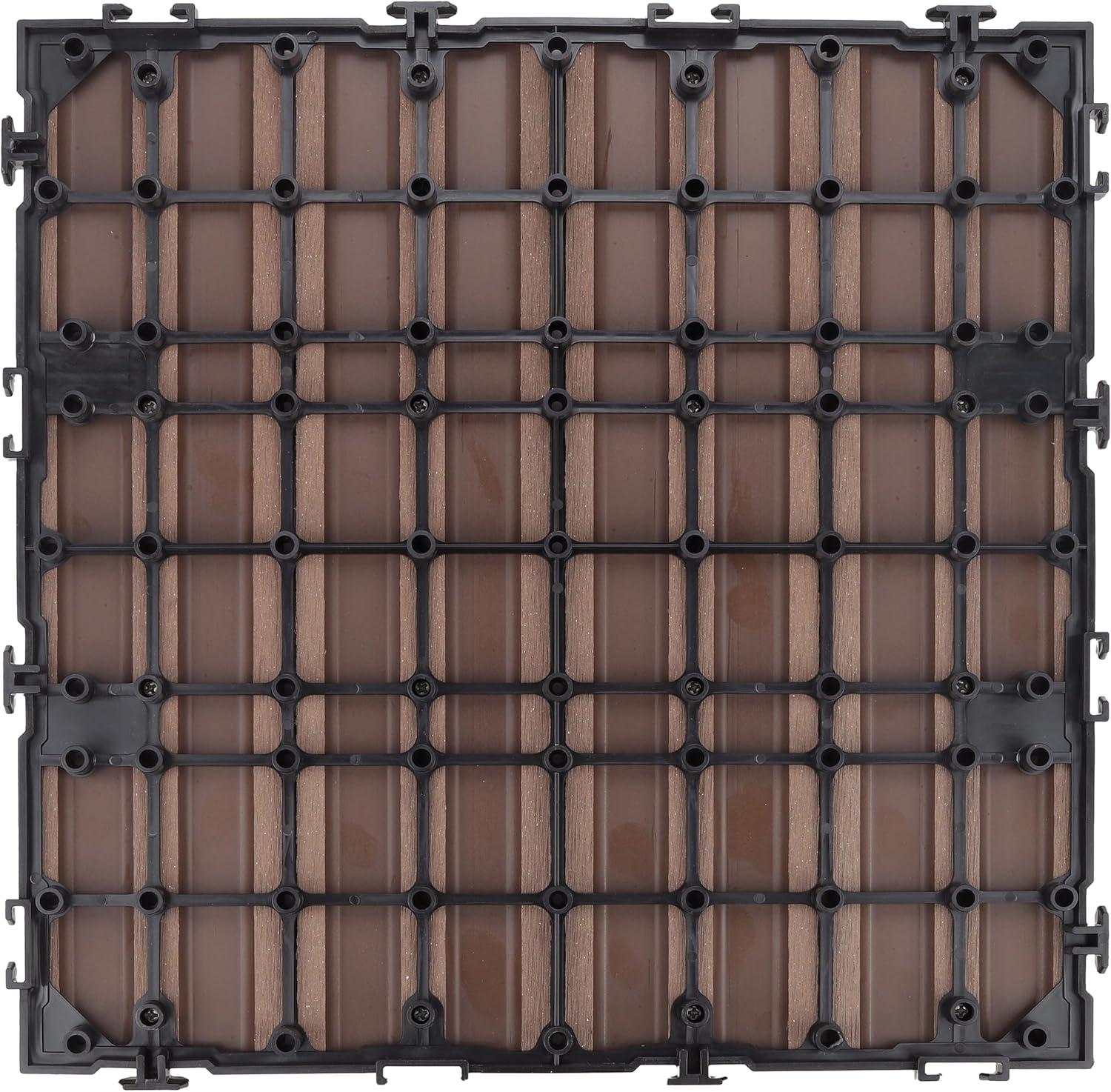 image:imageDesign House Straight Edge Trim for Square Deck Tiles Covers 6 Square Feet Ebony 4PackRusset Canyon