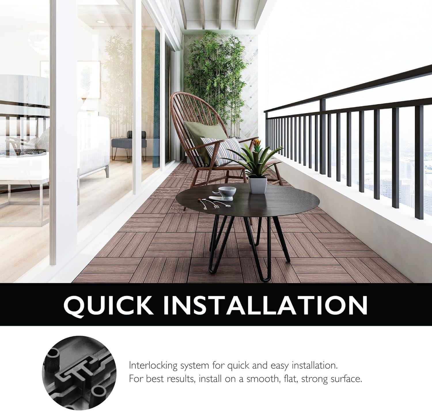 image:imageDesign House Straight Edge Trim for Square Deck Tiles Covers 6 Square Feet Ebony 4PackRusset Canyon