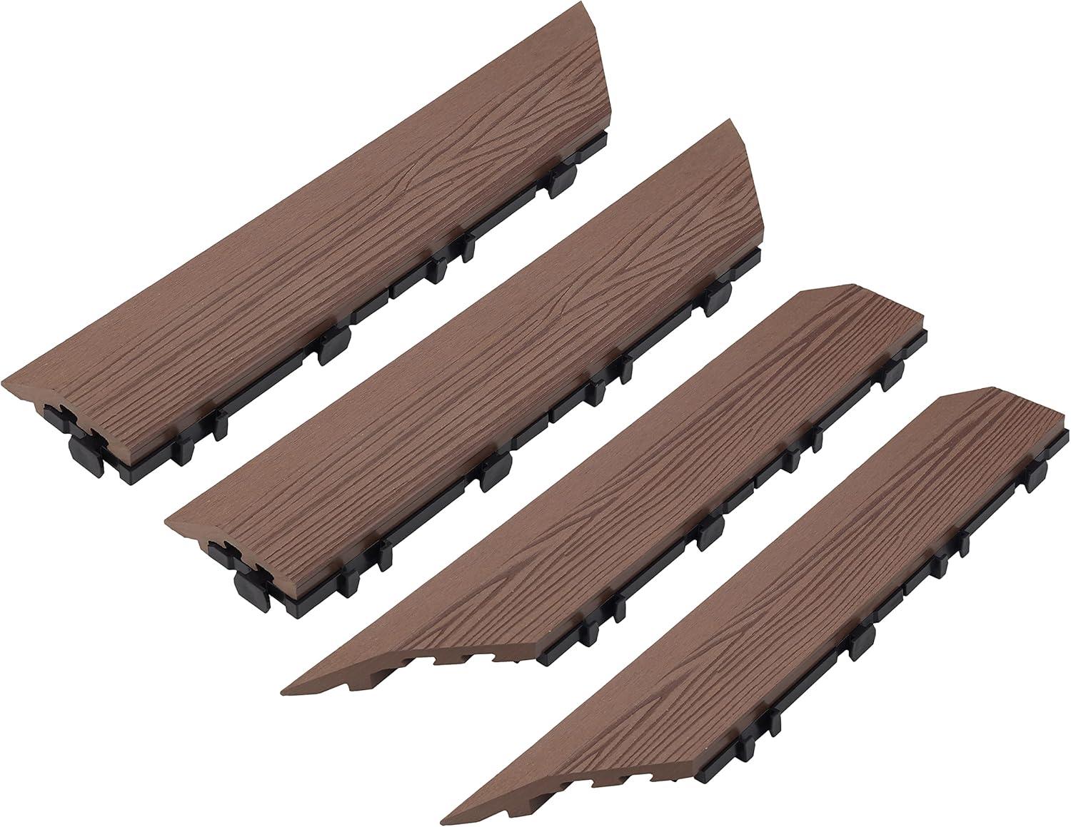 image:imageDesign House Straight Edge Trim for Square Deck Tiles Covers 6 Square Feet Ebony 4PackRusset Canyon
