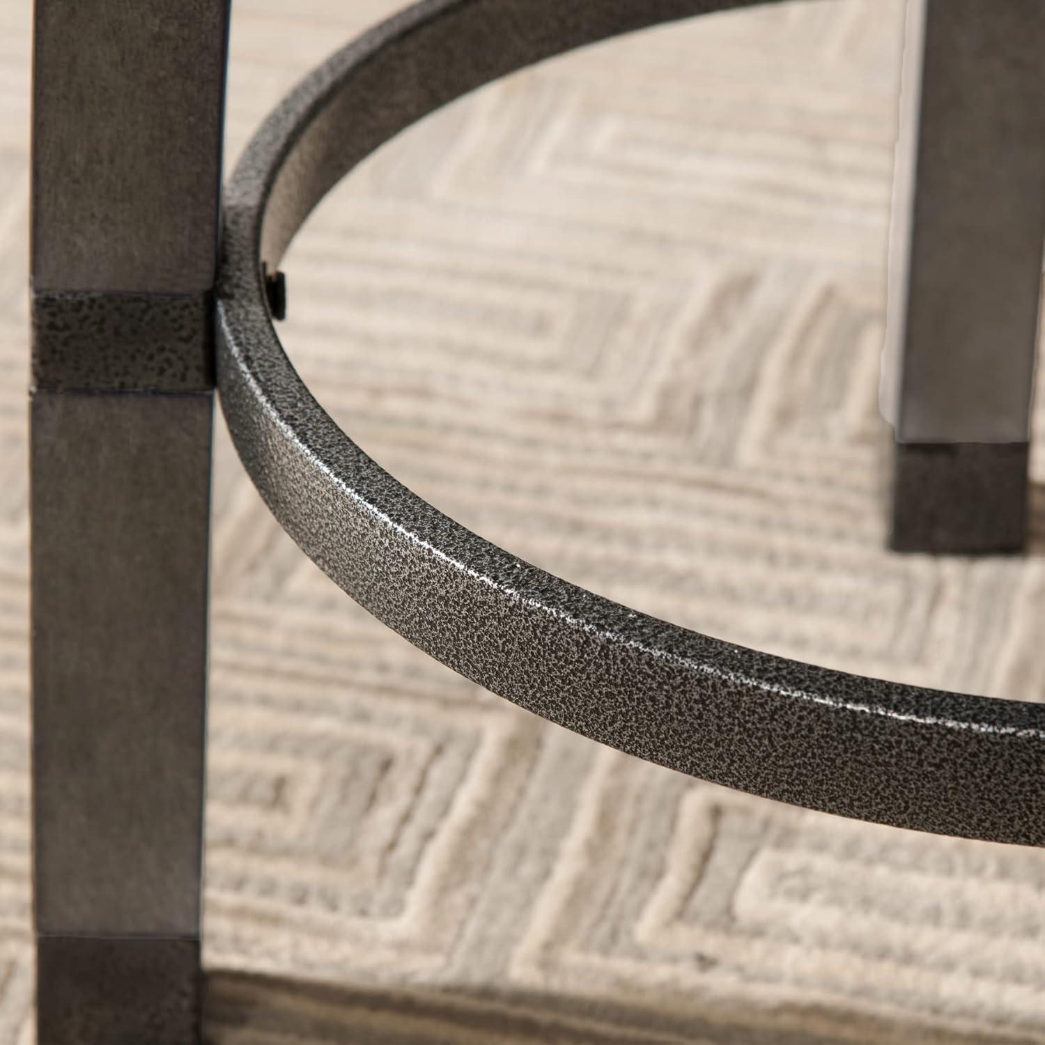 image:imageLeick Graystone Wood Cask Stave Bar Stool wBlack Faux Leather Seat Set of 2 Height