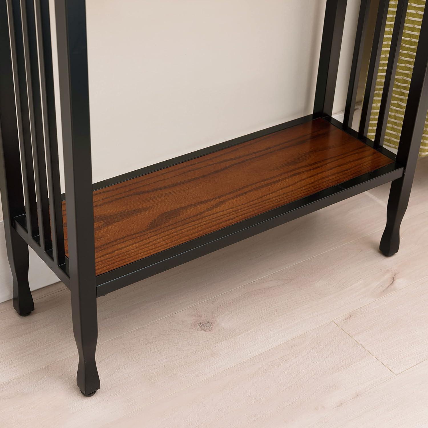 image:imageLeick Home 11233 Ironcraft Rustic Two Drawer Hall Console Sofa Table with Shelf Mission Oak and Black MetalMission Oak