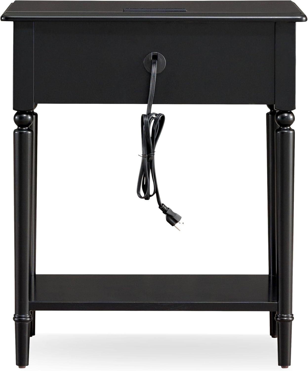 image:imageLeick Home 20028WT Coastal Two Drawer Double Hall Console Sofa Table with Shelf Orchid WhiteSwan Black