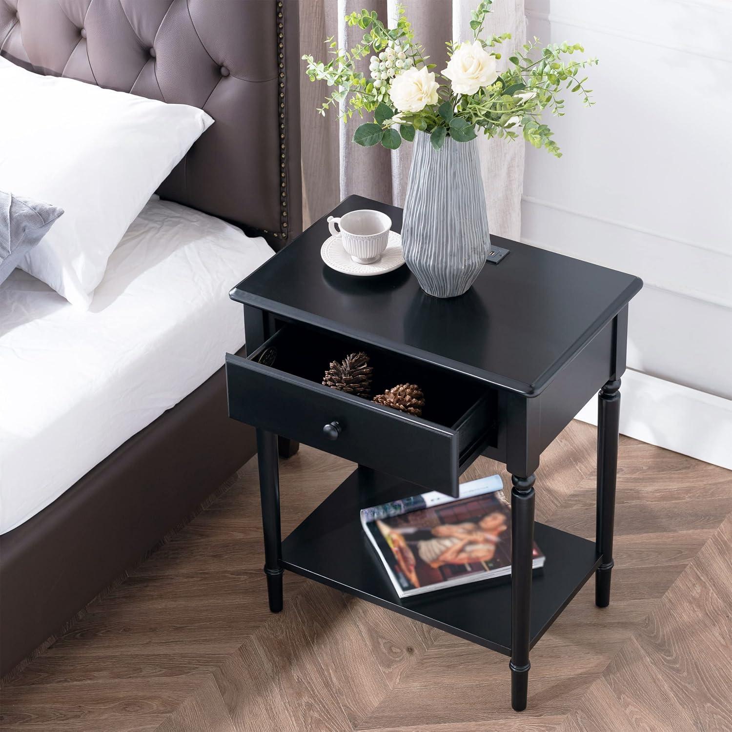image:imageLeick Home 20028WT Coastal Two Drawer Double Hall Console Sofa Table with Shelf Orchid WhiteSwan Black