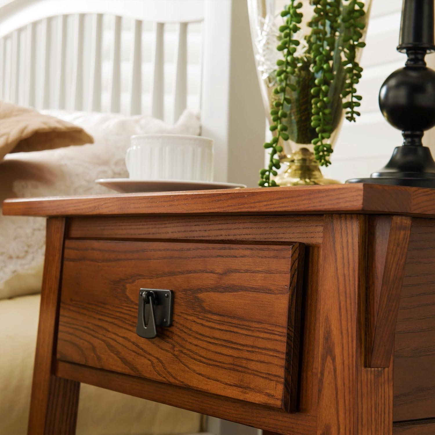 image:imageLeick Home 214411 Mission End Table with Drawer Made with Solid Wood Side Table for Living Room Bedroom and Office 2Pack Russet FinishRusset