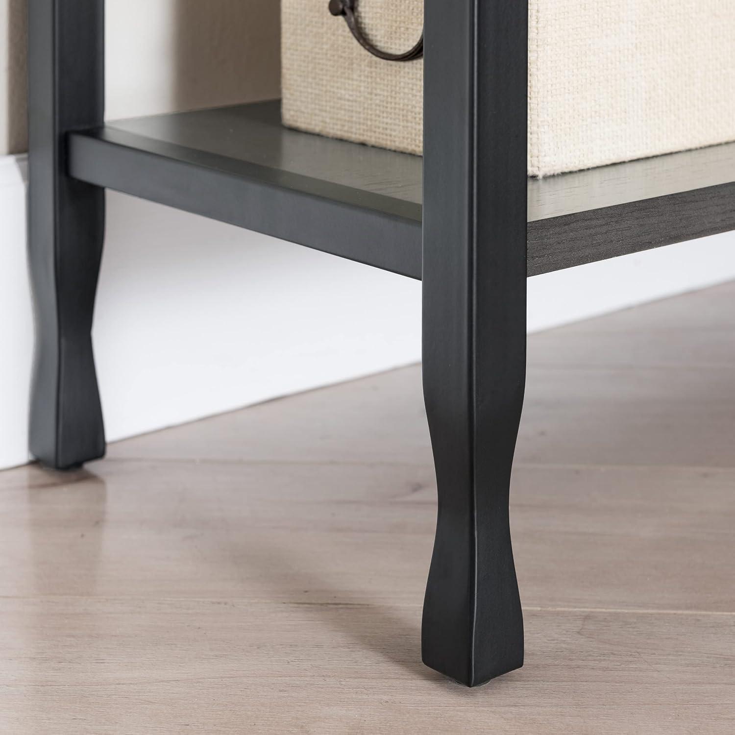 image:imageLeick Home 23430 Chisel amp Forge Corner Computer Writing Desk with Drop Front Keyboard Drawer Smoke Gray and Matte Black