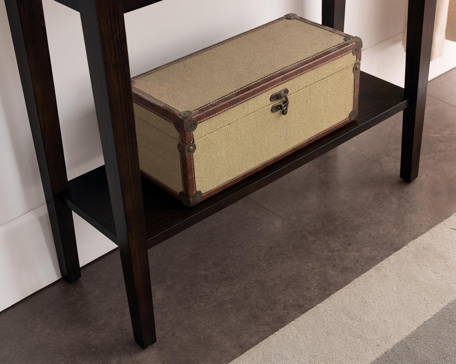 image:imageLeick Home 24032 Beckett One Drawer Hall Stand with Shelf for Living Room Hallway Entryway AnthracitePewterChocolate Oak