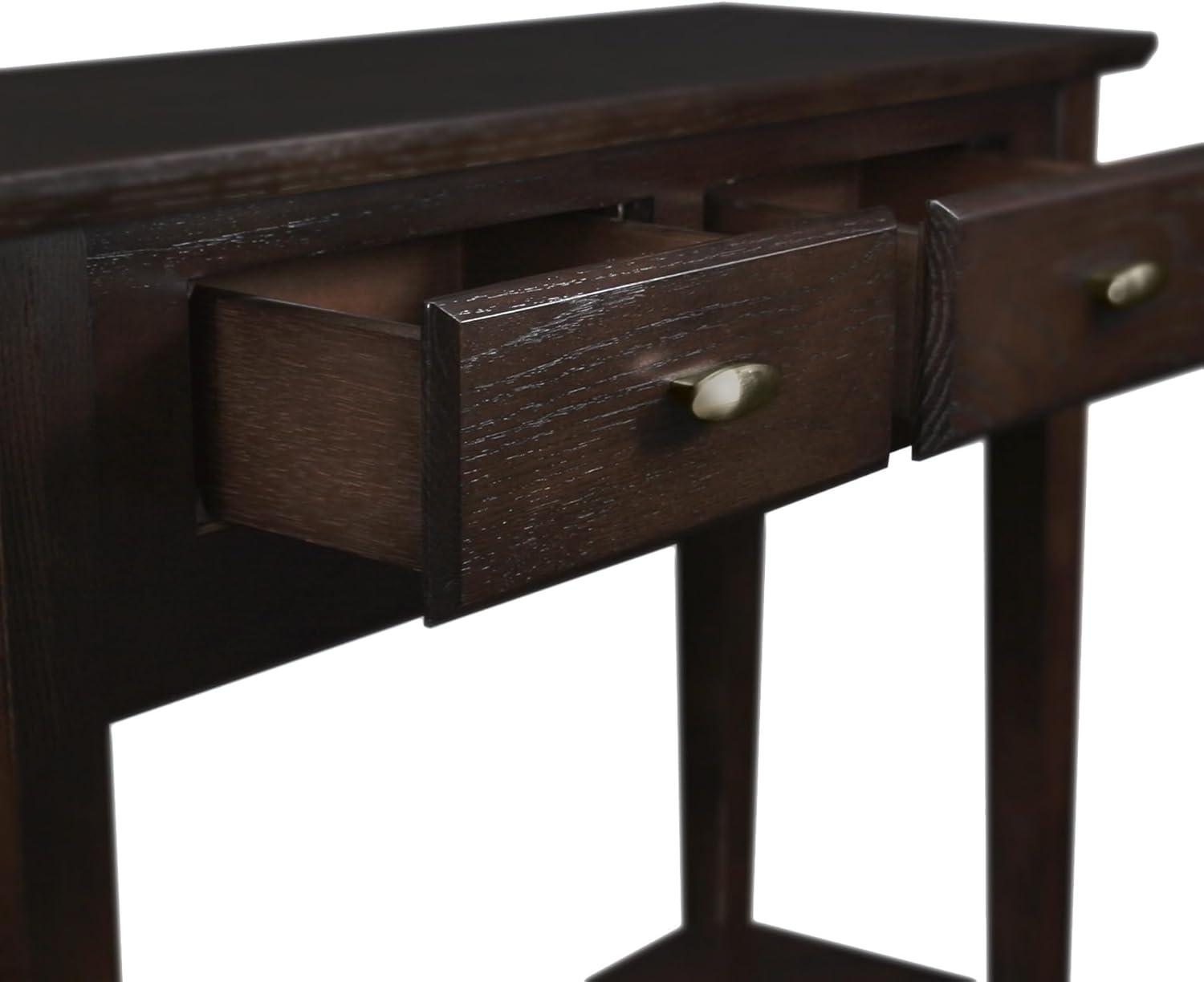 image:imageLeick Home 24032 Beckett One Drawer Hall Stand with Shelf for Living Room Hallway Entryway AnthracitePewterChocolate Oak
