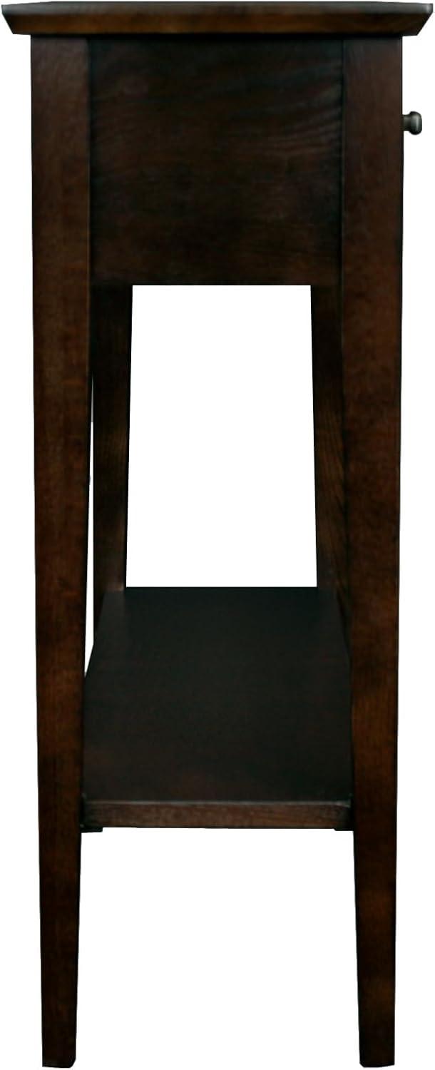 image:imageLeick Home 24032 Beckett One Drawer Hall Stand with Shelf for Living Room Hallway Entryway AnthracitePewterChocolate Oak