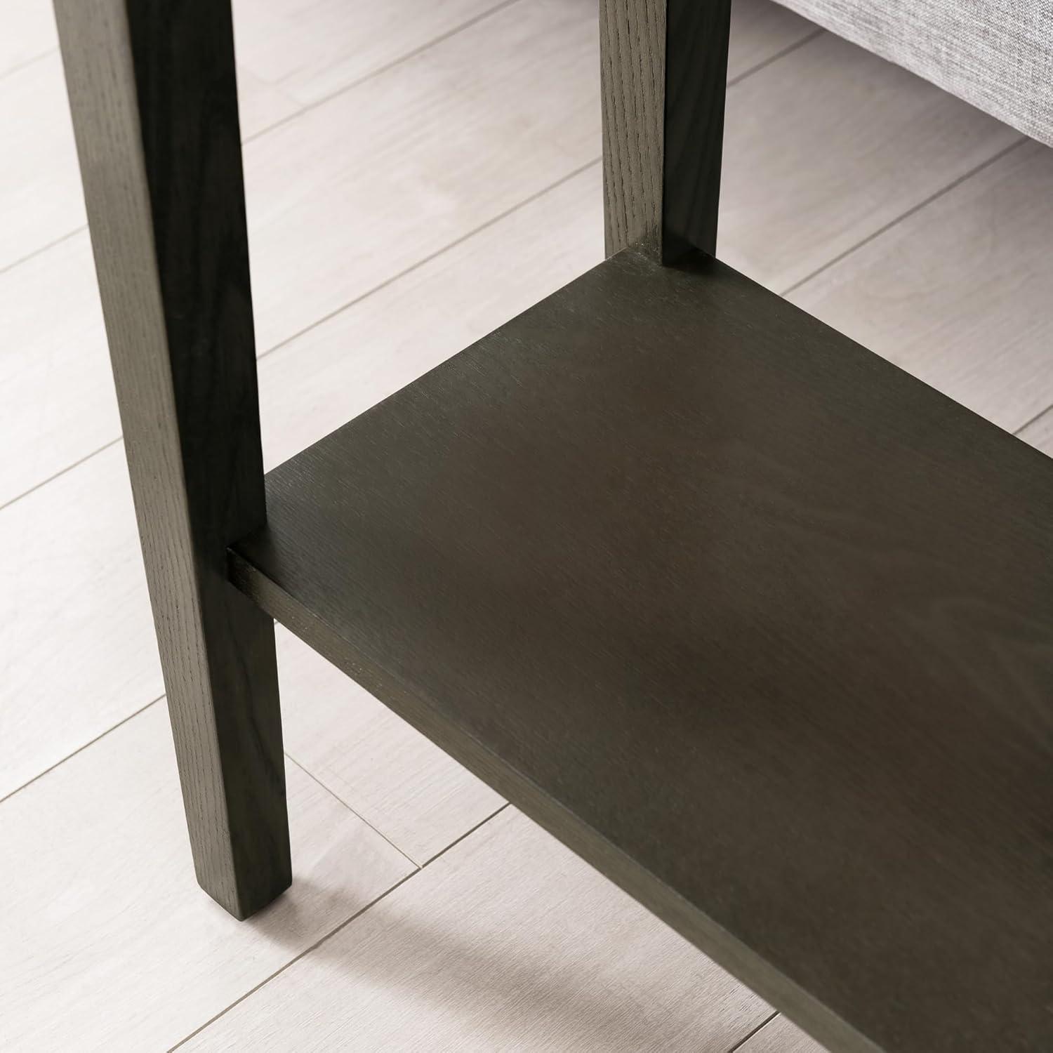 image:imageLeick Home 24032 Beckett One Drawer Hall Stand with Shelf for Living Room Hallway Entryway AnthracitePewterSmoke Gray Matte Black
