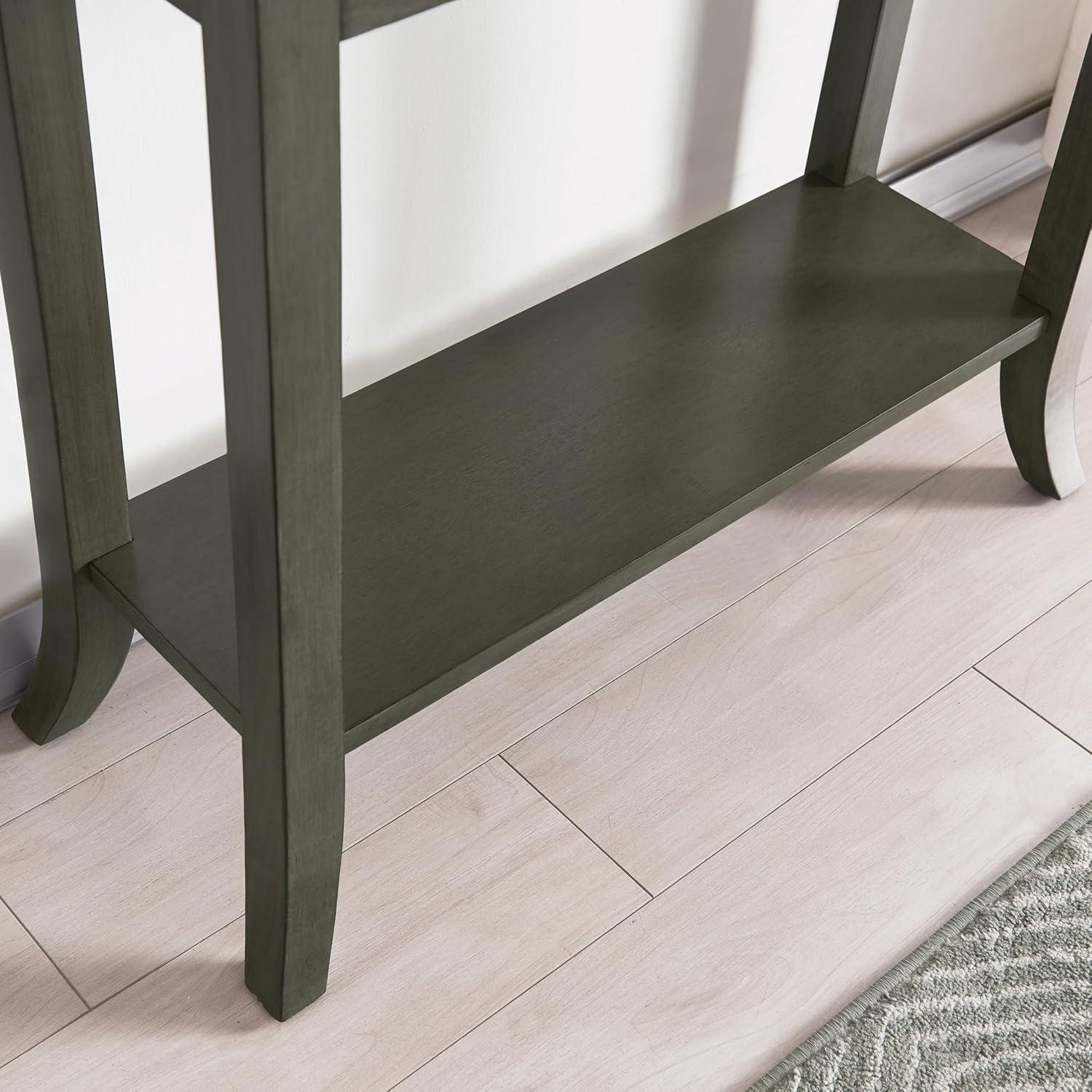image:imageLeick Home 24032 Beckett One Drawer Hall Stand with Shelf for Living Room Hallway Entryway AnthracitePewterSmoke Gray