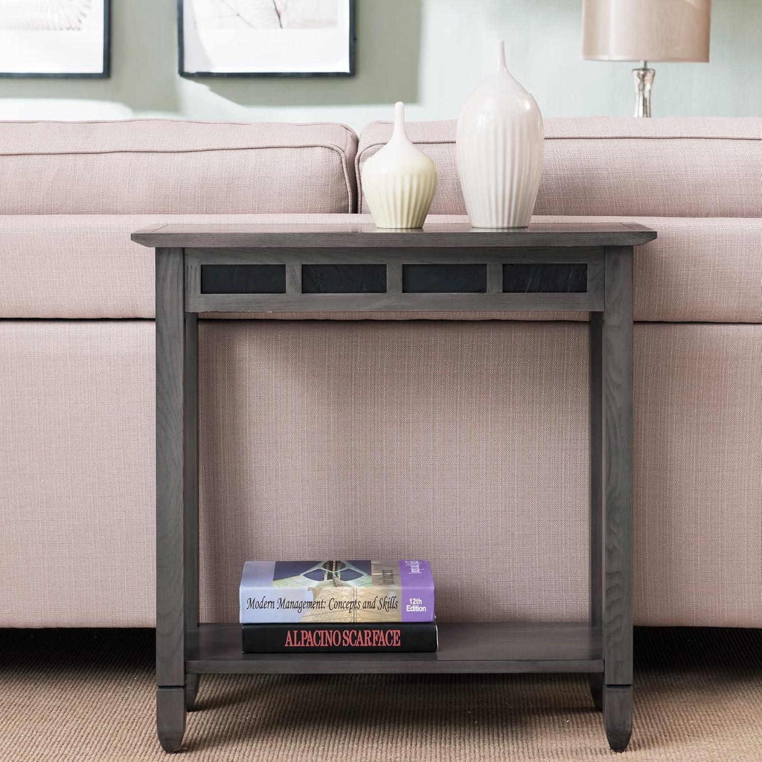 image:imageLeick Home 24032 Beckett One Drawer Hall Stand with Shelf for Living Room Hallway Entryway AnthracitePewterSmoke Gray