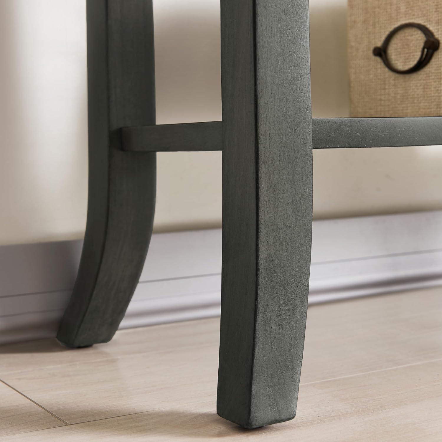 image:imageLeick Home 24032 Beckett One Drawer Hall Stand with Shelf for Living Room Hallway Entryway AnthracitePewterSmoke Gray
