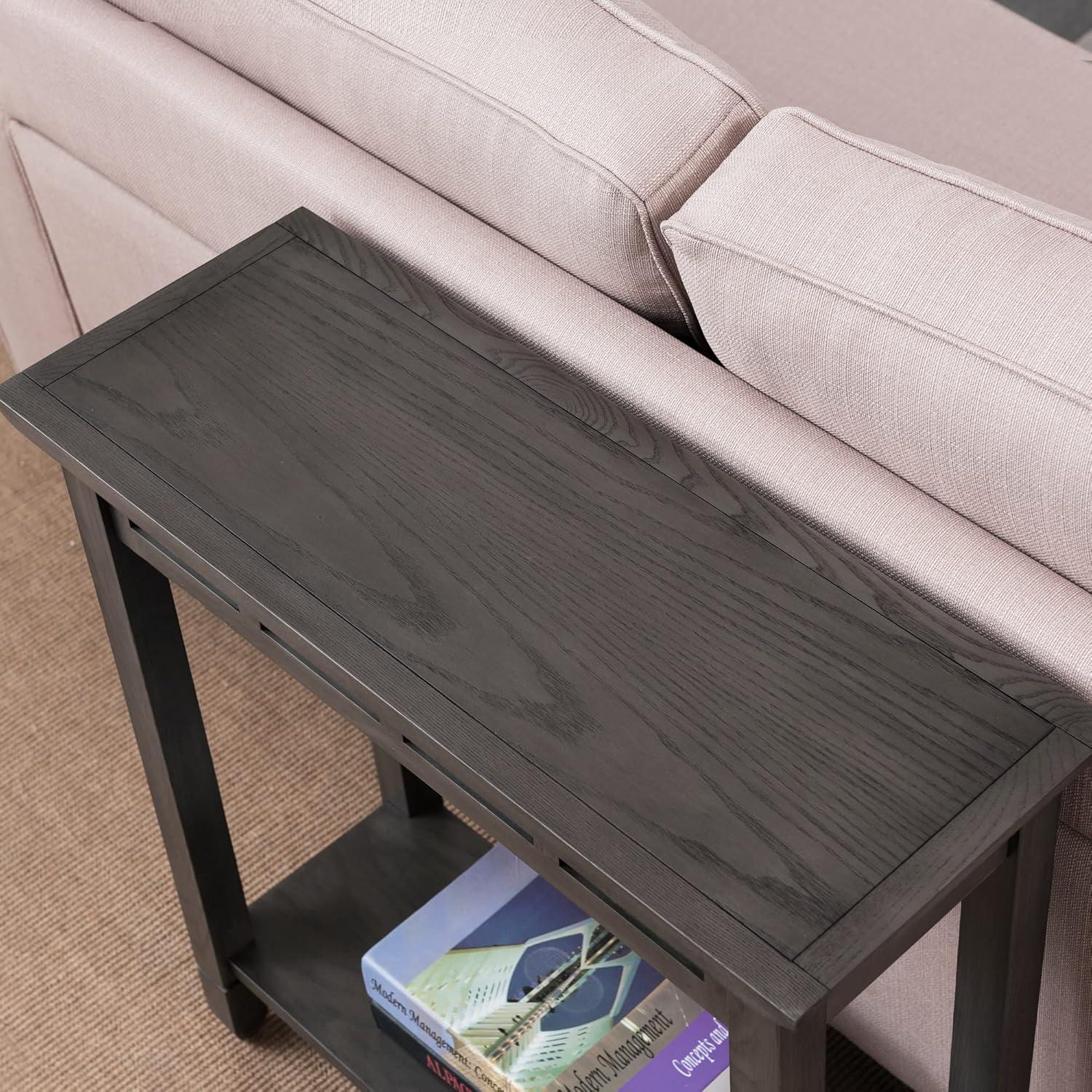 image:imageLeick Home 24032 Beckett One Drawer Hall Stand with Shelf for Living Room Hallway Entryway AnthracitePewterSmoke Gray