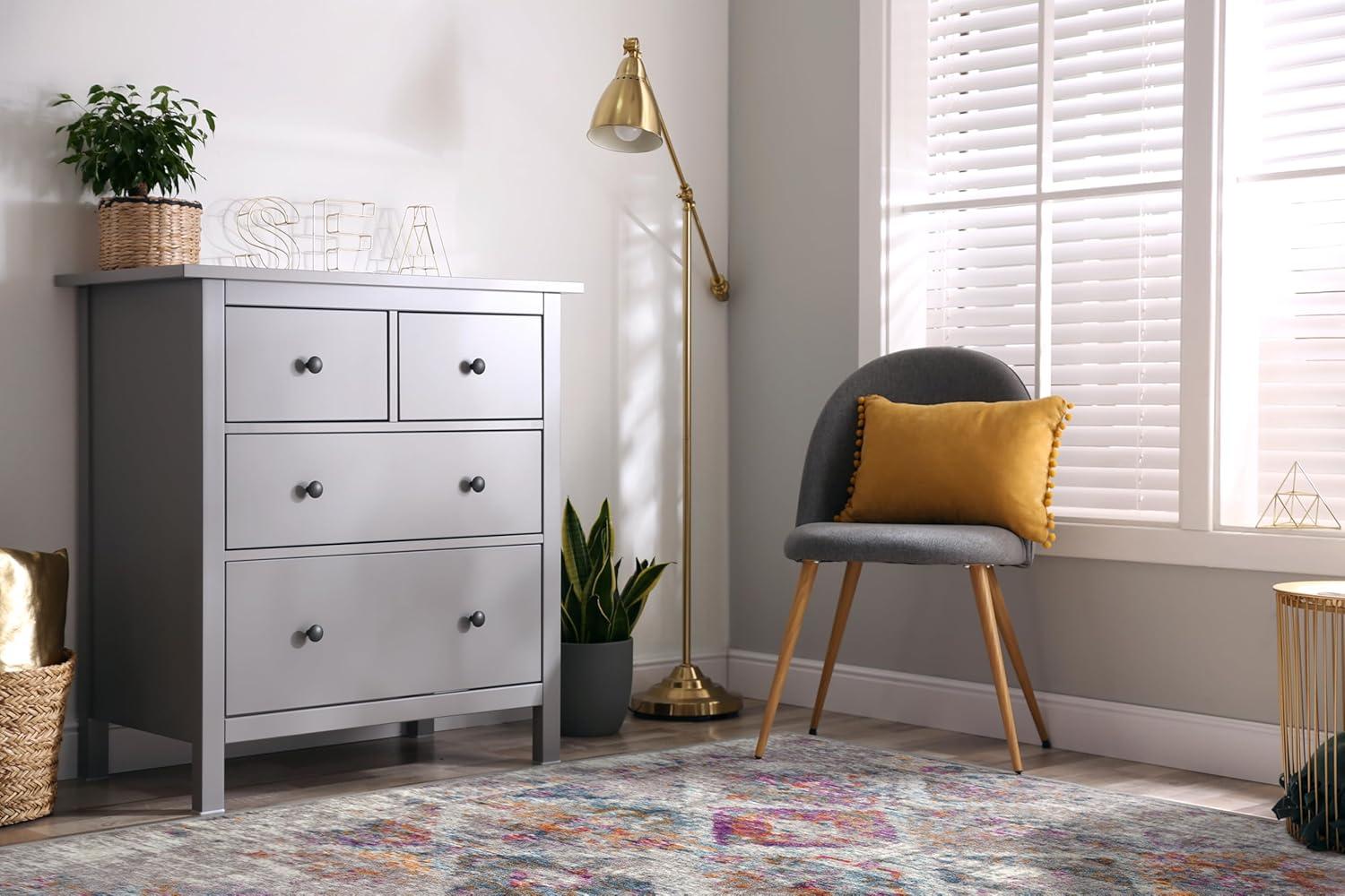image:imageLeick Home 594606 Zielle Soft Shag Painterly Modern Rug Gray Living Room Bedroom Area Rug Rectangle 67 x 96