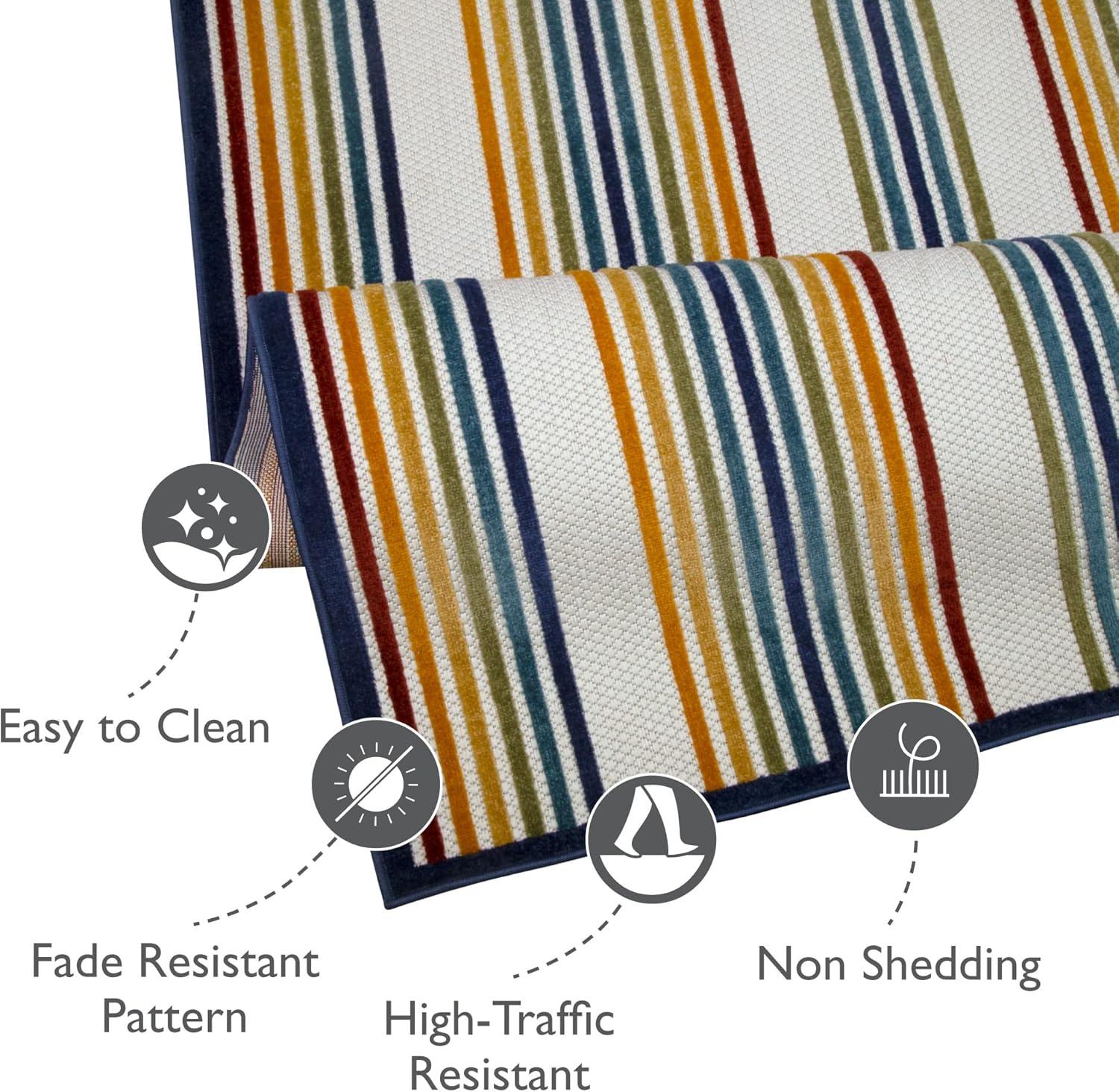 image:imageLeick Home 595157 Blithe Colorful Line Indoor Outdoor Area Rug Rectangle 710x10