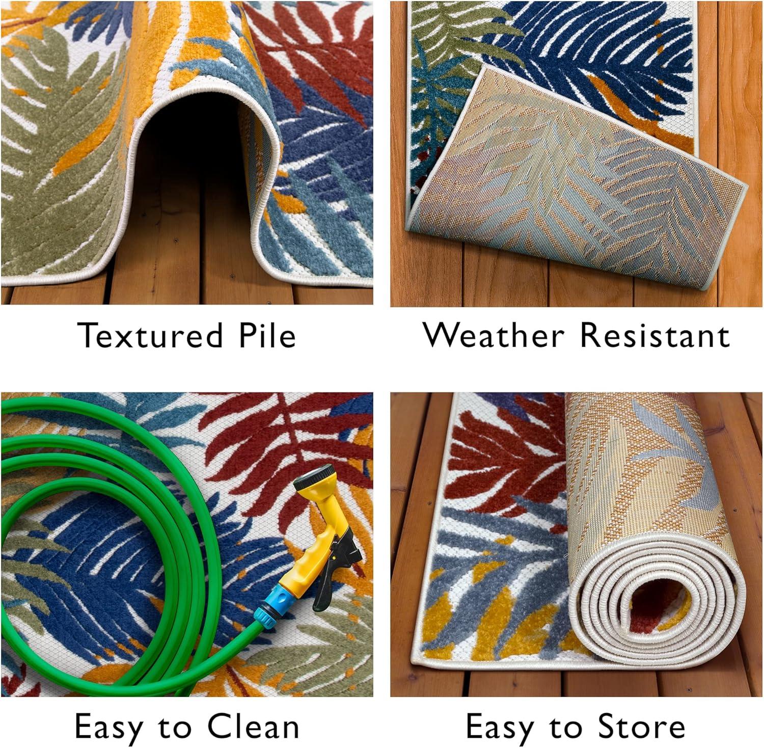 image:imageLeick Home 595165 Talipot Runner Palm Indoor Outdoor Area Rug Runner 2x8